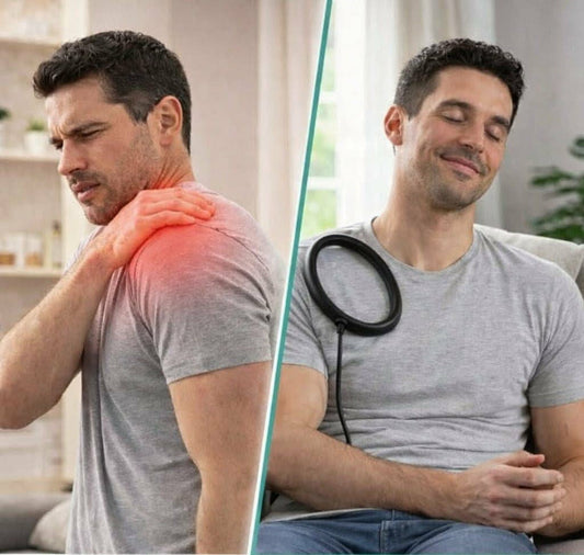 man using mendwave pemf device for pain