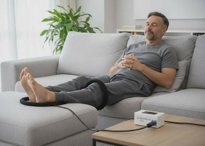 Man using mendwave dual loop pemf machine